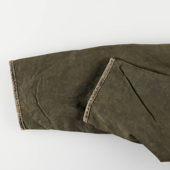 1990'S Barbour BORDER (formerly 3 Warrant) waxed cotton oiled jacket, made in England, C38, men's size M cotton Khaki type Vintage Second Hand
