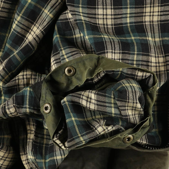 1990'S Barbour BORDER (formerly 3 Warrant) waxed cotton oiled jacket, made in England, C38, men's size M cotton Khaki type Vintage Second Hand