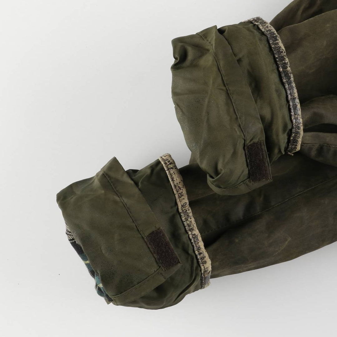 1990'S Barbour BORDER (formerly 3 Warrant) waxed cotton oiled jacket, made in England, C38, men's size M cotton Khaki type Vintage Second Hand