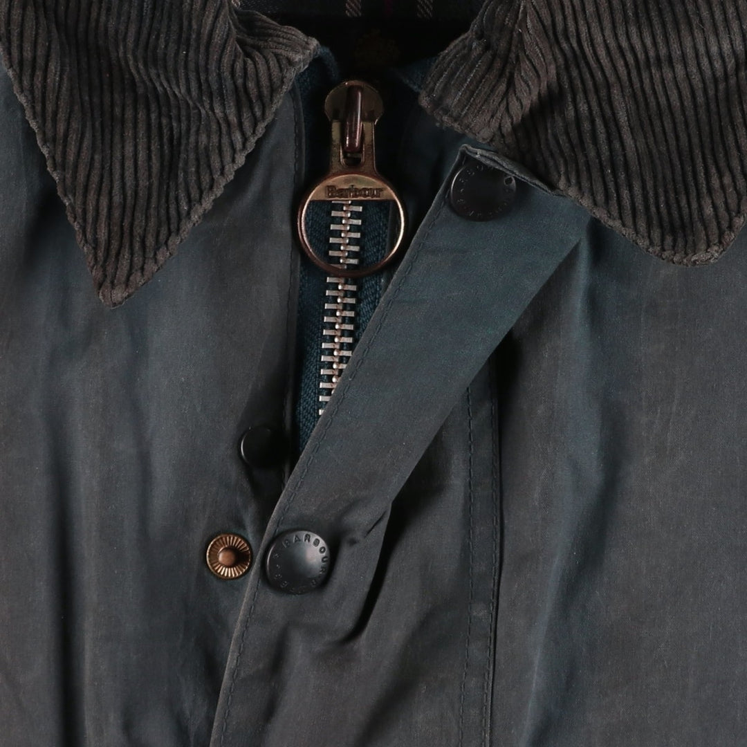 80s-90'S Barbour BEAUFORT 3 Warrant Oiled Hunting Jacket, Made in England, C40, Men's Size M cotton Charcoal Vintage Second Hand