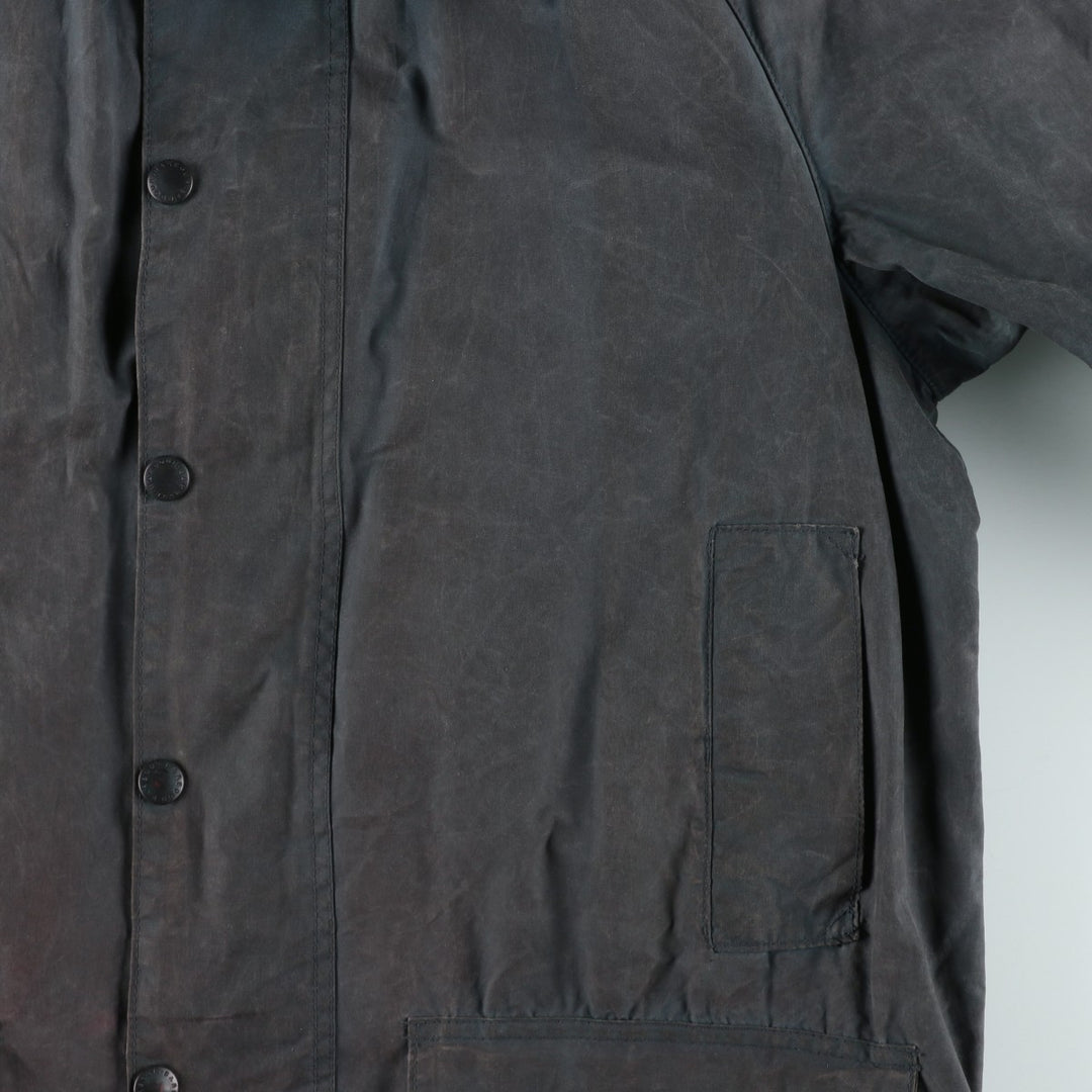 80s-90'S Barbour BEAUFORT 3 Warrant Oiled Hunting Jacket, Made in England, C40, Men's Size M cotton Charcoal Vintage Second Hand