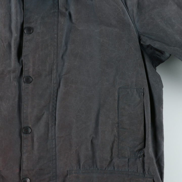 80s-90'S Barbour BEAUFORT 3 Warrant Oiled Hunting Jacket, Made in England, C40, Men's Size M cotton Charcoal Vintage Second Hand