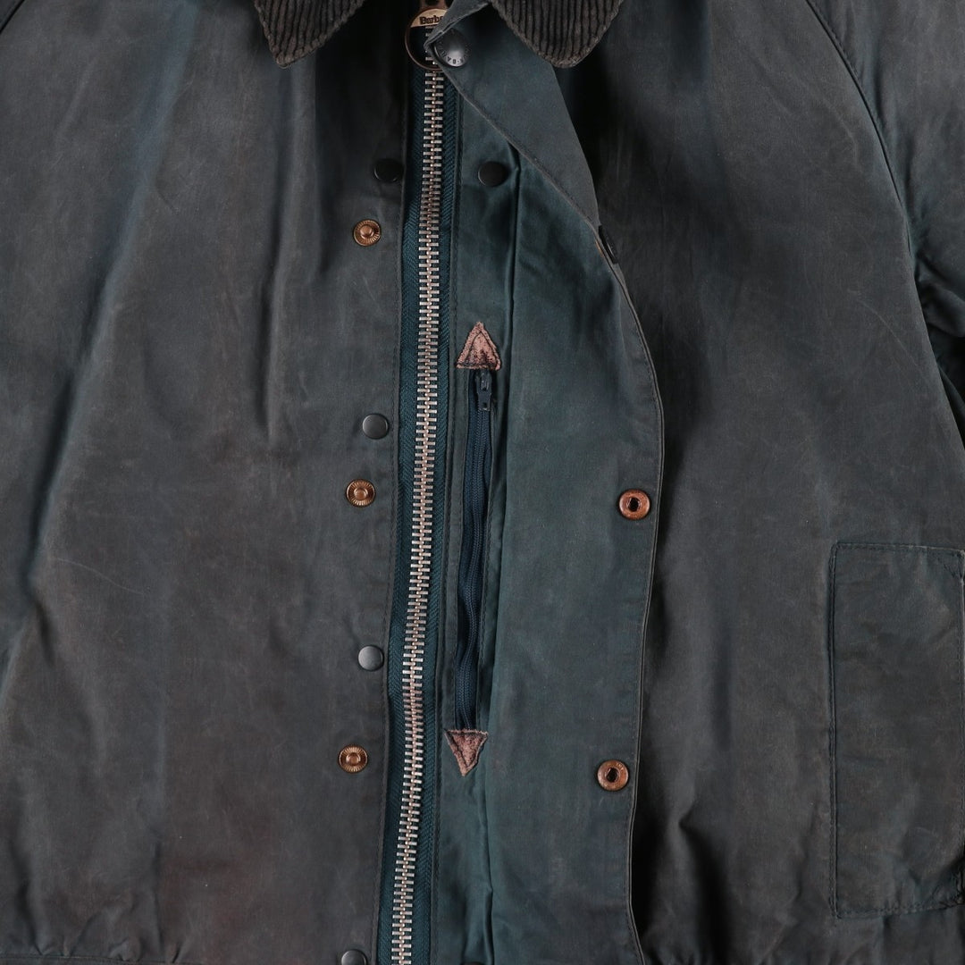 80s-90'S Barbour BEAUFORT 3 Warrant Oiled Hunting Jacket, Made in England, C40, Men's Size M cotton Charcoal Vintage Second Hand