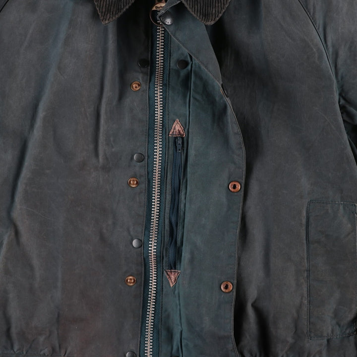 80s-90'S Barbour BEAUFORT 3 Warrant Oiled Hunting Jacket, Made in England, C40, Men's Size M cotton Charcoal Vintage Second Hand