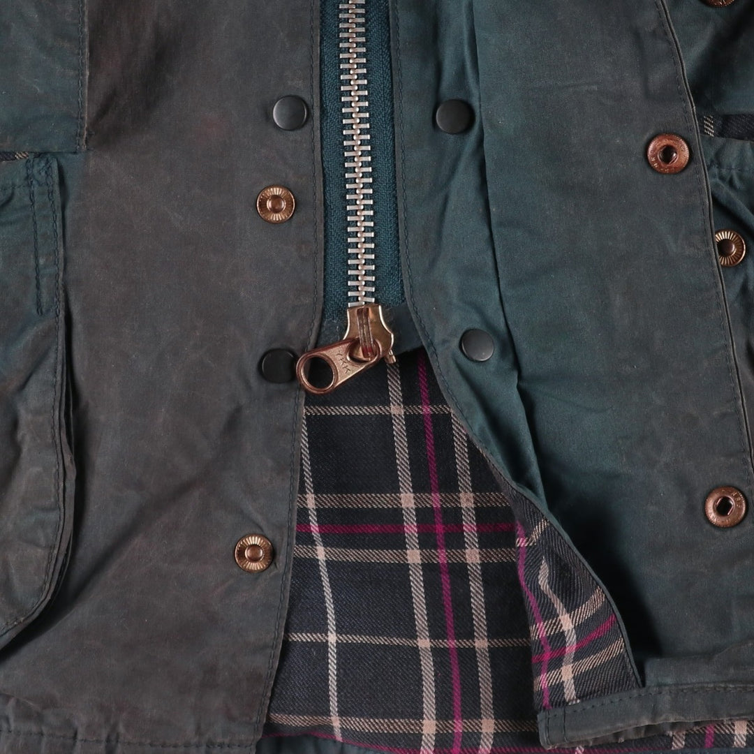 80s-90'S Barbour BEAUFORT 3 Warrant Oiled Hunting Jacket, Made in England, C40, Men's Size M cotton Charcoal Vintage Second Hand