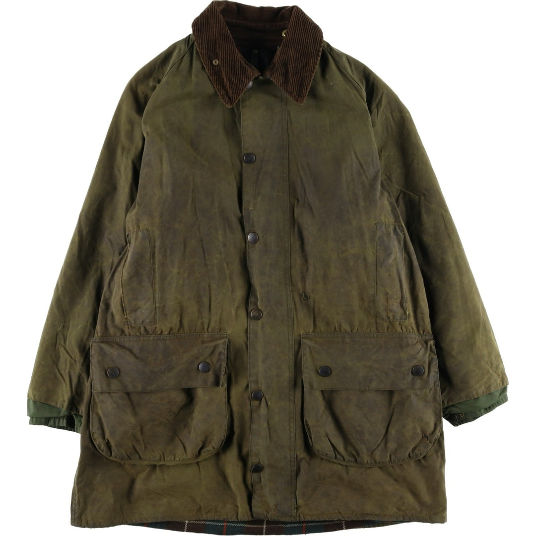 80s-90'S Barbour GAMEFAIR 3-Warrant Waxed Cotton Oiled Jacket, Made in the UK, C40, Men's Medium cotton Khaki type Vintage Second Hand