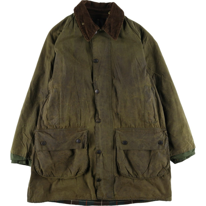 80s-90'S Barbour GAMEFAIR 3-Warrant Waxed Cotton Oiled Jacket, Made in the UK, C40, Men's Medium cotton Khaki type Vintage Second Hand