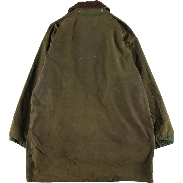 80s-90'S Barbour GAMEFAIR 3-Warrant Waxed Cotton Oiled Jacket, Made in the UK, C40, Men's Medium cotton Khaki type Vintage Second Hand