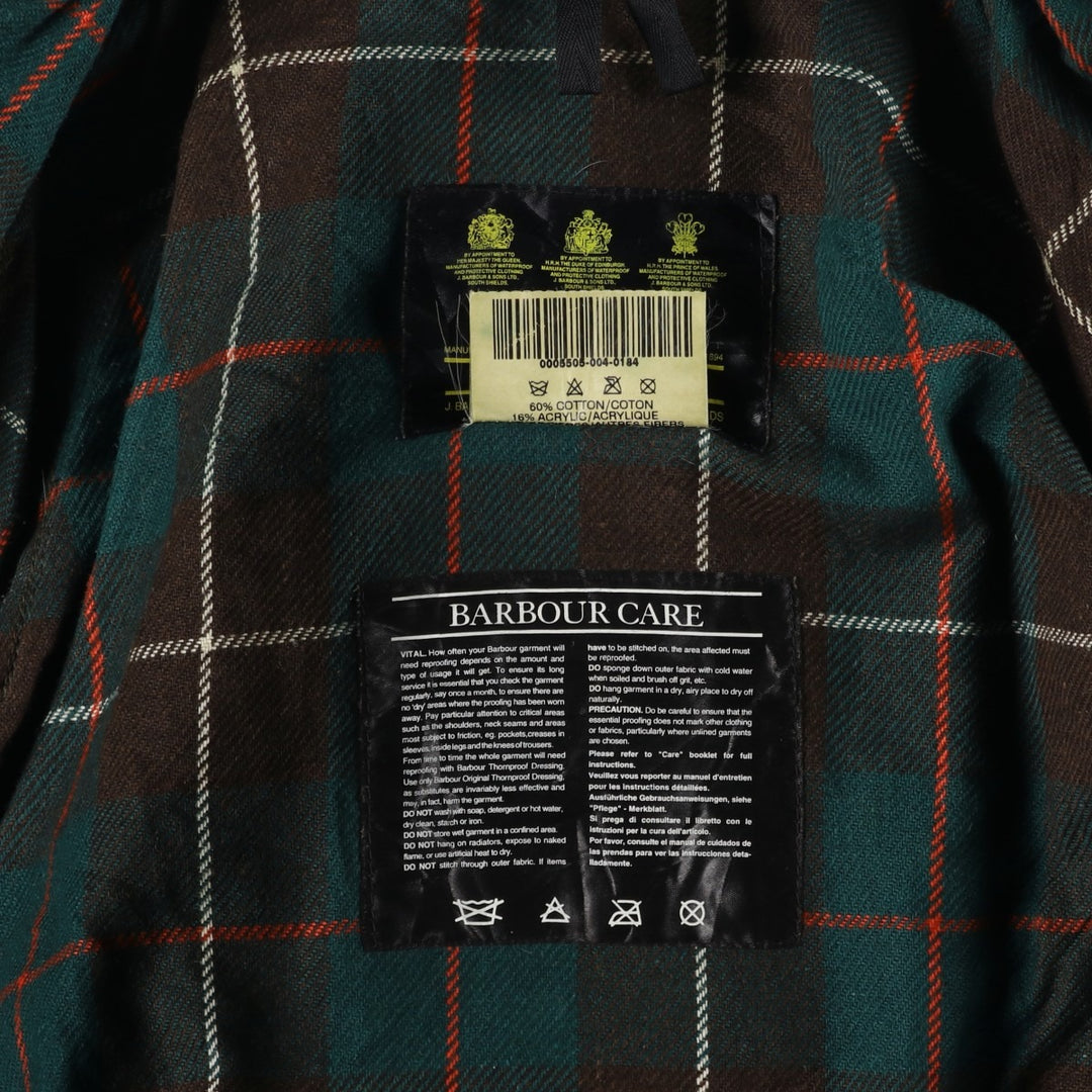 80s-90'S Barbour GAMEFAIR 3-Warrant Waxed Cotton Oiled Jacket, Made in the UK, C40, Men's Medium cotton Khaki type Vintage Second Hand