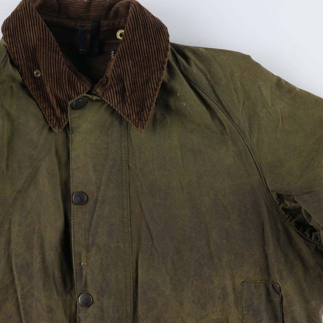80s-90'S Barbour GAMEFAIR 3-Warrant Waxed Cotton Oiled Jacket, Made in the UK, C40, Men's Medium cotton Khaki type Vintage Second Hand