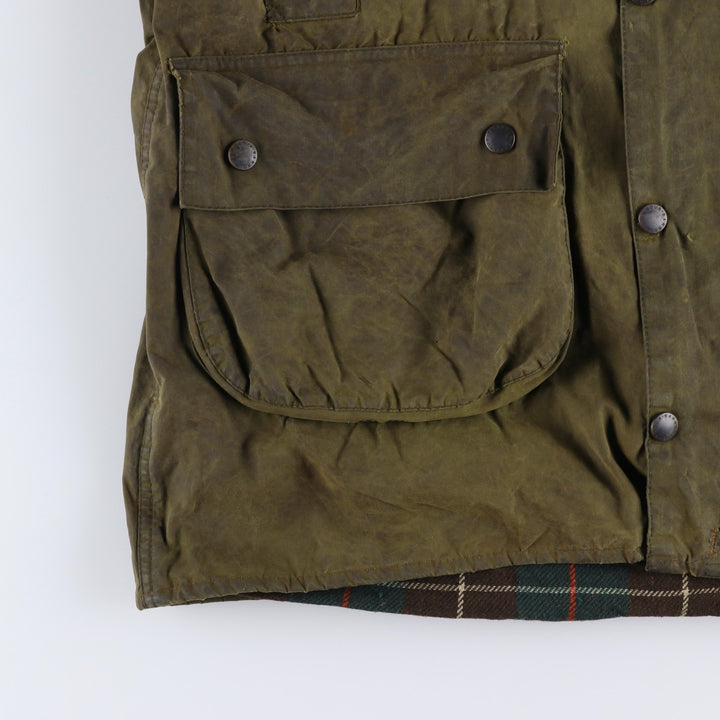 80s-90'S Barbour GAMEFAIR 3-Warrant Waxed Cotton Oiled Jacket, Made in the UK, C40, Men's Medium cotton Khaki type Vintage Second Hand