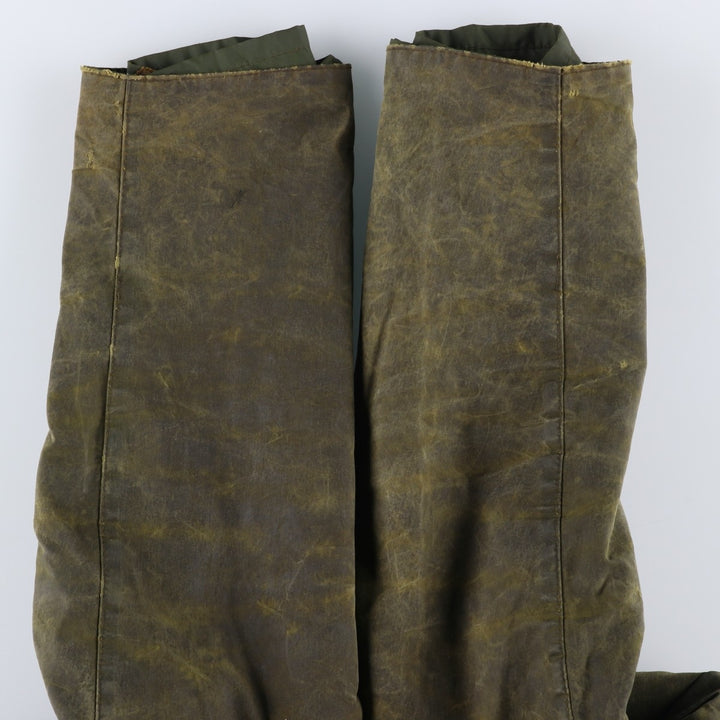 1980s-1990'S Barbour Northumbria 3-Warrant Waxed Cotton Oiled Jacket, Made in England, Size C40, Men's Medium cotton Khaki type Vintage Second Hand