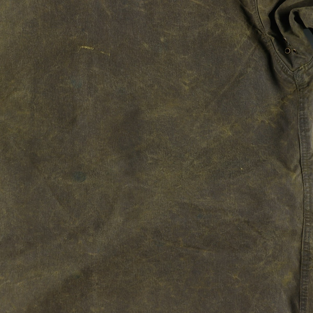 1980s-1990'S Barbour Northumbria 3-Warrant Waxed Cotton Oiled Jacket, Made in England, Size C40, Men's Medium cotton Khaki type Vintage Second Hand