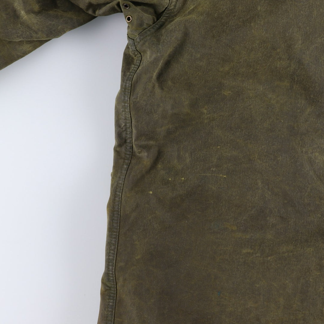 1980s-1990'S Barbour Northumbria 3-Warrant Waxed Cotton Oiled Jacket, Made in England, Size C40, Men's Medium cotton Khaki type Vintage Second Hand