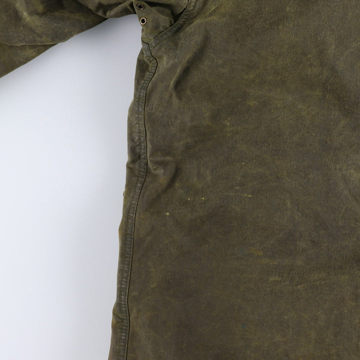 1980s-1990'S Barbour Northumbria 3-Warrant Waxed Cotton Oiled Jacket, Made in England, Size C40, Men's Medium cotton Khaki type Vintage Second Hand