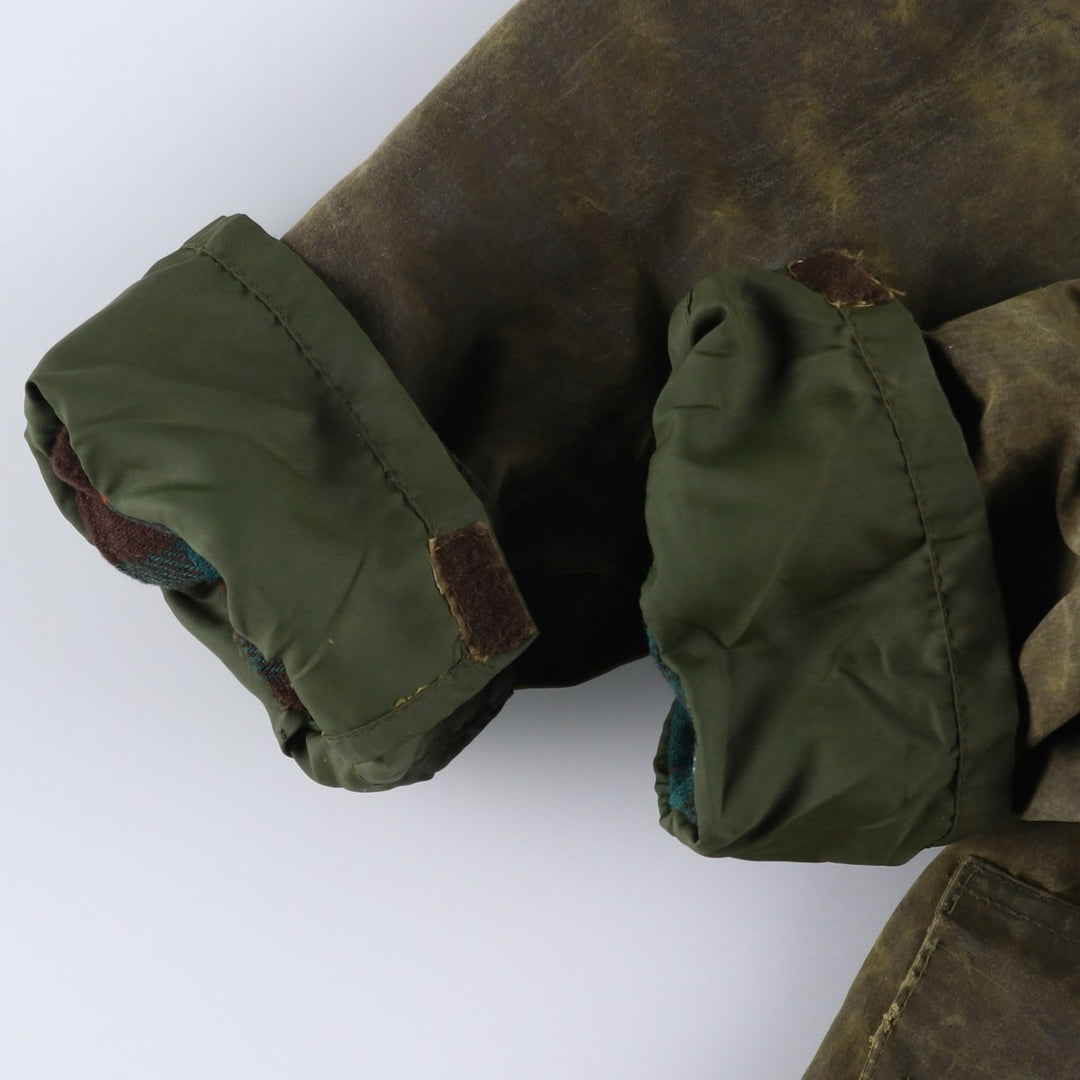 1980s-1990'S Barbour Northumbria 3-Warrant Waxed Cotton Oiled Jacket, Made in England, Size C40, Men's Medium cotton Khaki type Vintage Second Hand