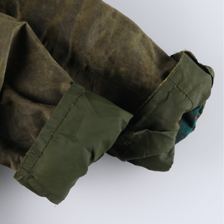 1980s-1990'S Barbour Northumbria 3-Warrant Waxed Cotton Oiled Jacket, Made in England, Size C40, Men's Medium cotton Khaki type Vintage Second Hand