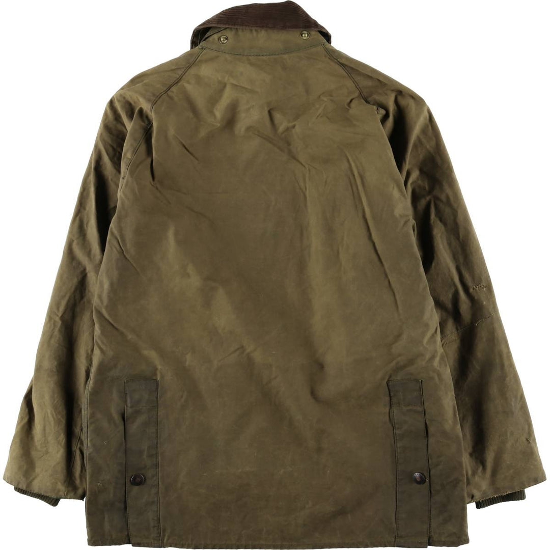 1990'S Barbour Bedale (formerly 3 Warrant) waxed cotton oiled jacket, made in England, C38, men's size M cotton Khaki type Vintage Second Hand