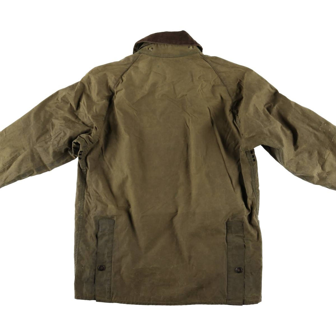 1990'S Barbour Bedale (formerly 3 Warrant) waxed cotton oiled jacket, made in England, C38, men's size M cotton Khaki type Vintage Second Hand