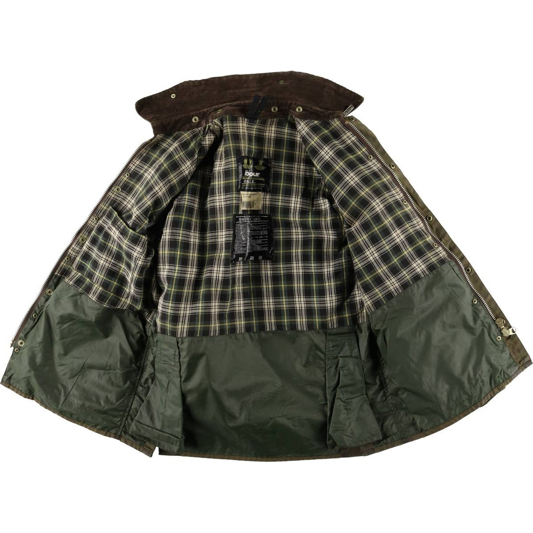 1990'S Barbour Bedale (formerly 3 Warrant) waxed cotton oiled jacket, made in England, C38, men's size M cotton Khaki type Vintage Second Hand