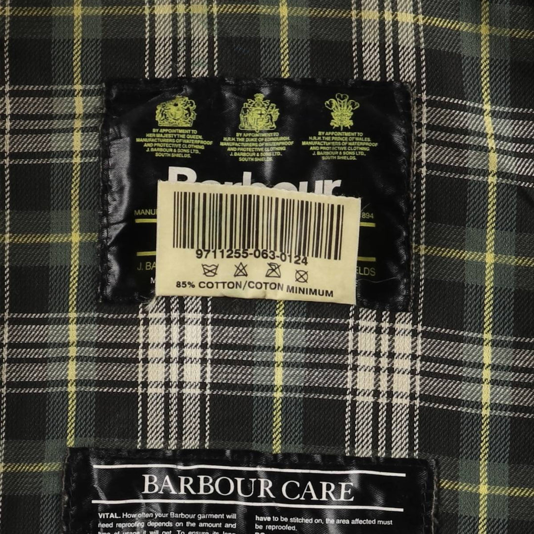 1990'S Barbour Bedale (formerly 3 Warrant) waxed cotton oiled jacket, made in England, C38, men's size M cotton Khaki type Vintage Second Hand
