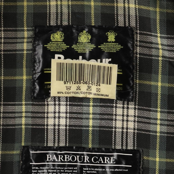 1990'S Barbour Bedale (formerly 3 Warrant) waxed cotton oiled jacket, made in England, C38, men's size M cotton Khaki type Vintage Second Hand
