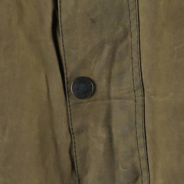 1990'S Barbour Bedale (formerly 3 Warrant) waxed cotton oiled jacket, made in England, C38, men's size M cotton Khaki type Vintage Second Hand