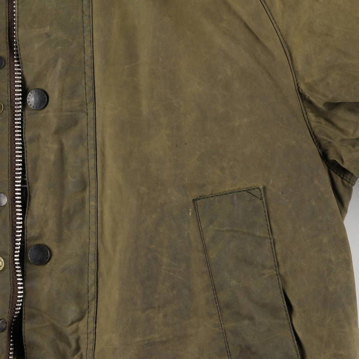 1990'S Barbour Bedale (formerly 3 Warrant) waxed cotton oiled jacket, made in England, C38, men's size M cotton Khaki type Vintage Second Hand