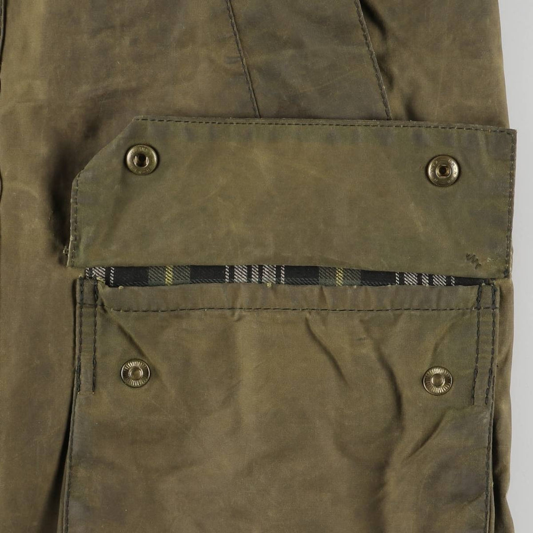 1990'S Barbour Bedale (formerly 3 Warrant) waxed cotton oiled jacket, made in England, C38, men's size M cotton Khaki type Vintage Second Hand