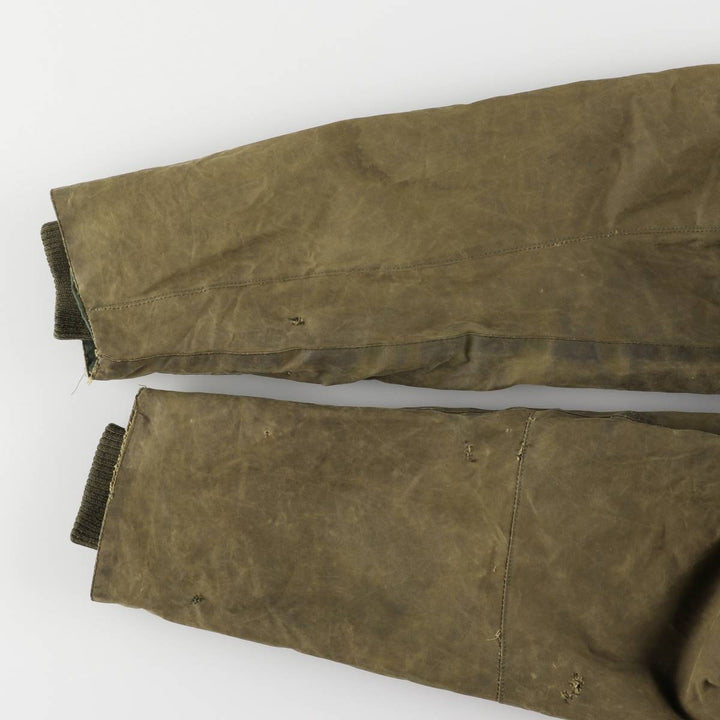 1990'S Barbour Bedale (formerly 3 Warrant) waxed cotton oiled jacket, made in England, C38, men's size M cotton Khaki type Vintage Second Hand