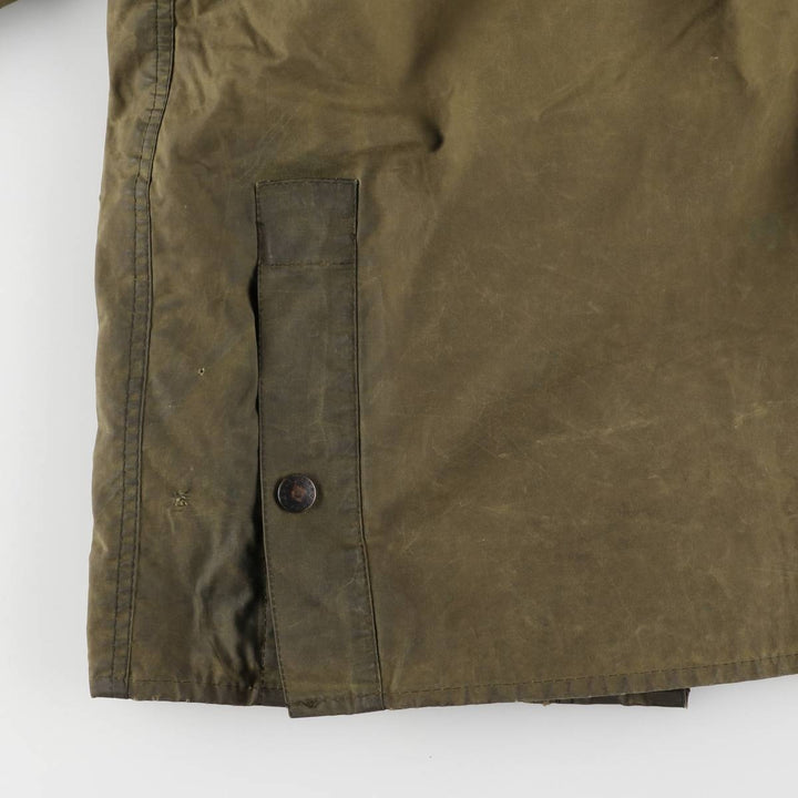 1990'S Barbour Bedale (formerly 3 Warrant) waxed cotton oiled jacket, made in England, C38, men's size M cotton Khaki type Vintage Second Hand