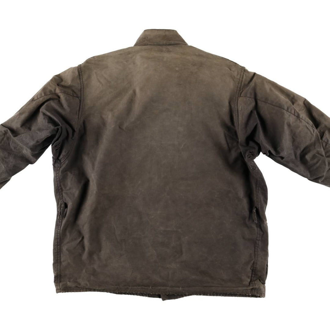 90'S Barbour International Suit, Old 3 Warrant, Cut-Off Waxed Cotton Oiled Jacket, Made in England, C46 cotton brown type Vintage Second Hand