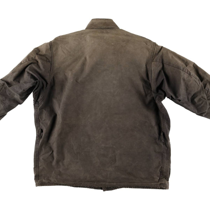 90'S Barbour International Suit, Old 3 Warrant, Cut-Off Waxed Cotton Oiled Jacket, Made in England, C46 cotton brown type Vintage Second Hand