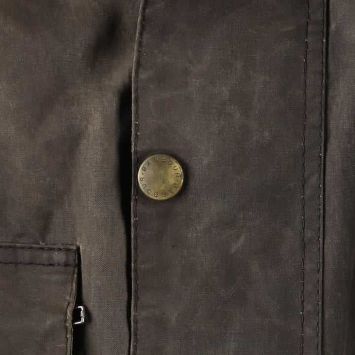 90'S Barbour International Suit, Old 3 Warrant, Cut-Off Waxed Cotton Oiled Jacket, Made in England, C46 cotton brown type Vintage Second Hand