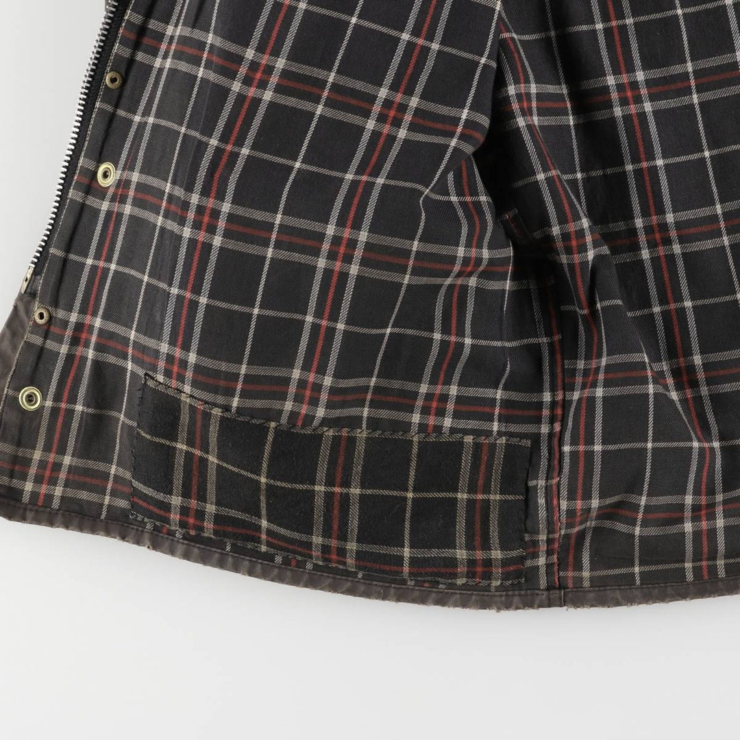 90'S Barbour International Suit, Old 3 Warrant, Cut-Off Waxed Cotton Oiled Jacket, Made in England, C46 cotton brown type Vintage Second Hand