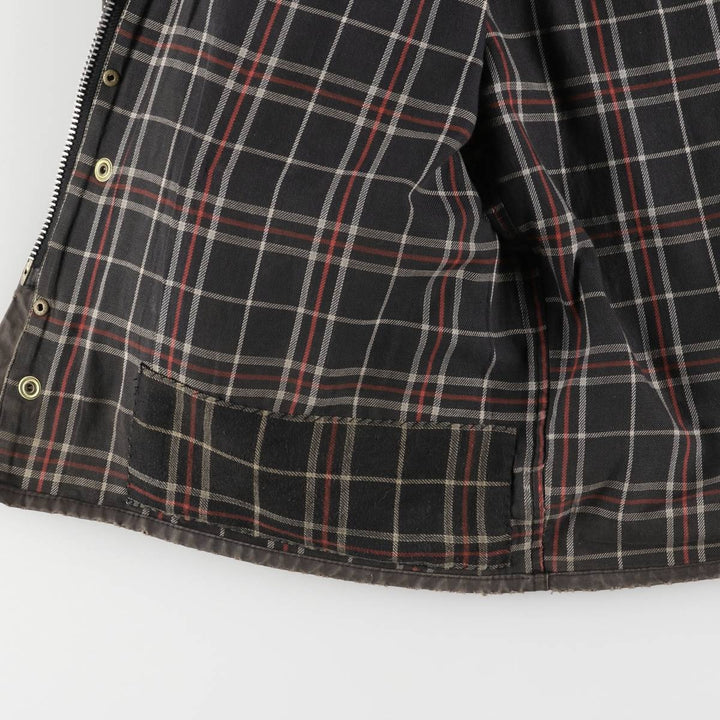 90'S Barbour International Suit, Old 3 Warrant, Cut-Off Waxed Cotton Oiled Jacket, Made in England, C46 cotton brown type Vintage Second Hand