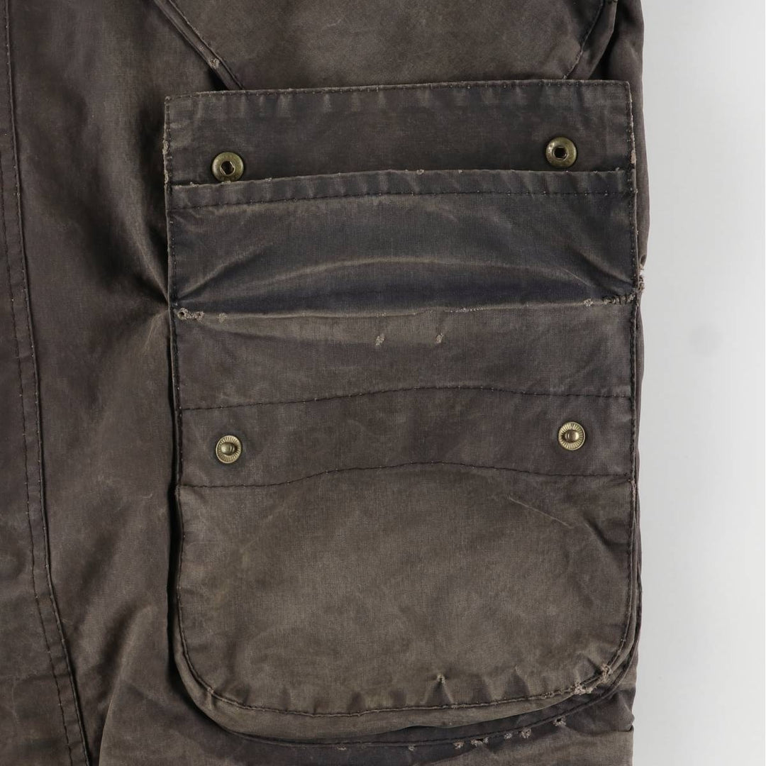 90'S Barbour International Suit, Old 3 Warrant, Cut-Off Waxed Cotton Oiled Jacket, Made in England, C46 cotton brown type Vintage Second Hand
