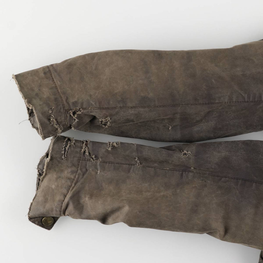 90'S Barbour International Suit, Old 3 Warrant, Cut-Off Waxed Cotton Oiled Jacket, Made in England, C46 cotton brown type Vintage Second Hand