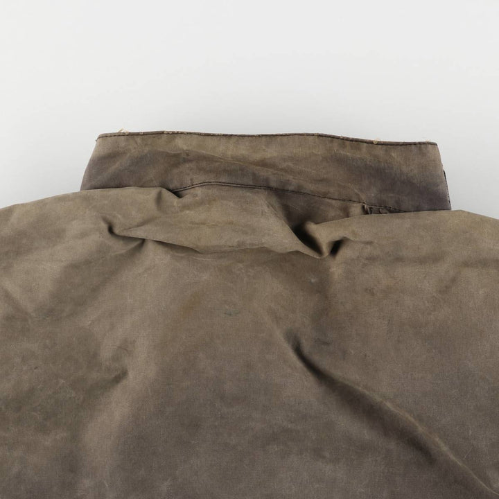 90'S Barbour International Suit, Old 3 Warrant, Cut-Off Waxed Cotton Oiled Jacket, Made in England, C46 cotton brown type Vintage Second Hand