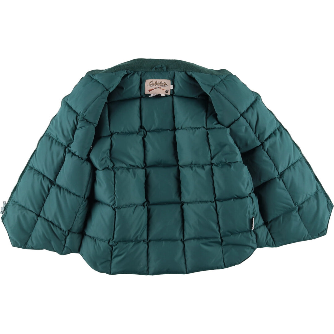 Vintage 70s-80'S Cabelas goose down vest, size L, men's Nylon Green type dark green Vintage Second Hand