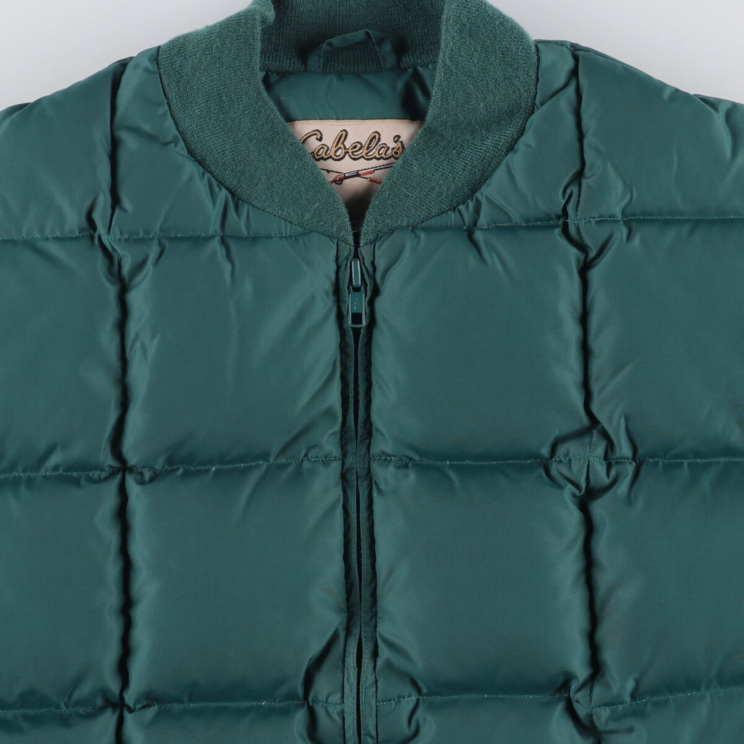 Vintage 70s-80'S Cabelas goose down vest, size L, men's Nylon Green type dark green Vintage Second Hand
