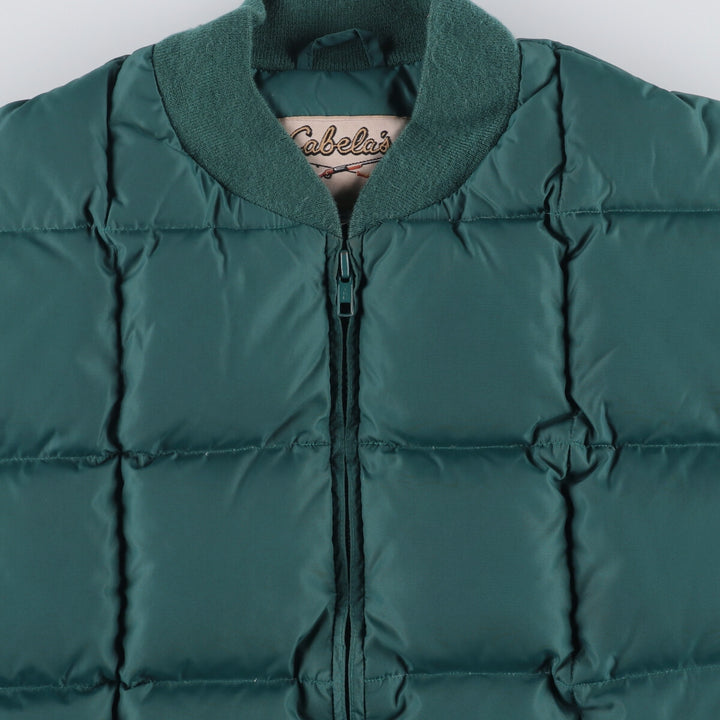 Vintage 70s-80'S Cabelas goose down vest, size L, men's Nylon Green type dark green Vintage Second Hand