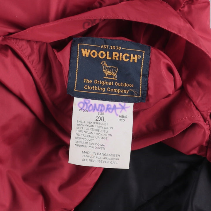 WOOLRICH reversible down vest, men's size XXL Nylon red type Vintage Second Hand
