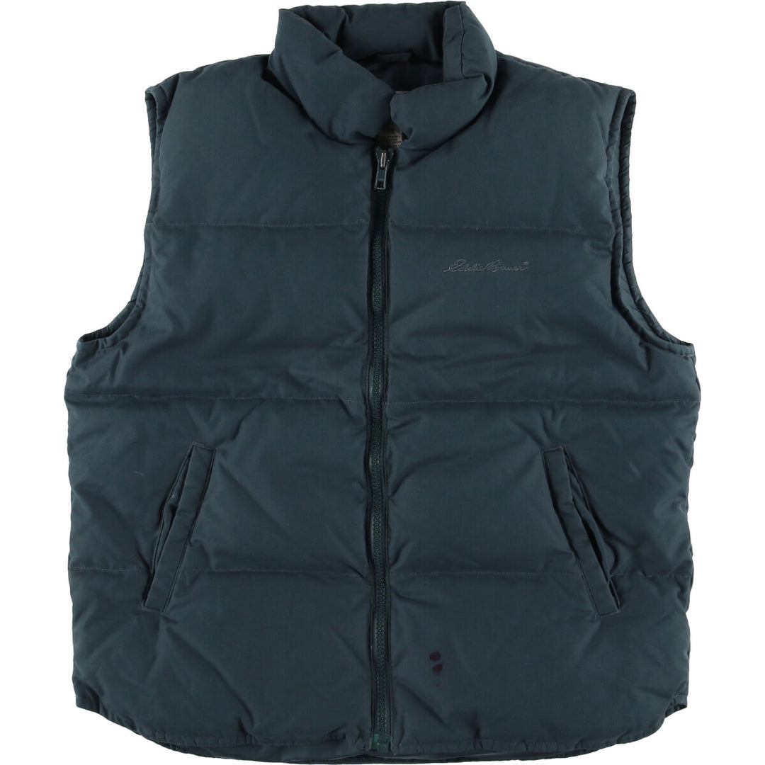 2000'S Eddie Bauer goose down vest, women's size M polyester green type Vintage Second Hand