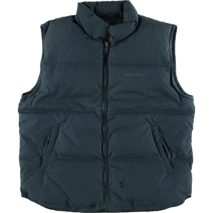 2000'S Eddie Bauer goose down vest, women's size M polyester green type Vintage Second Hand