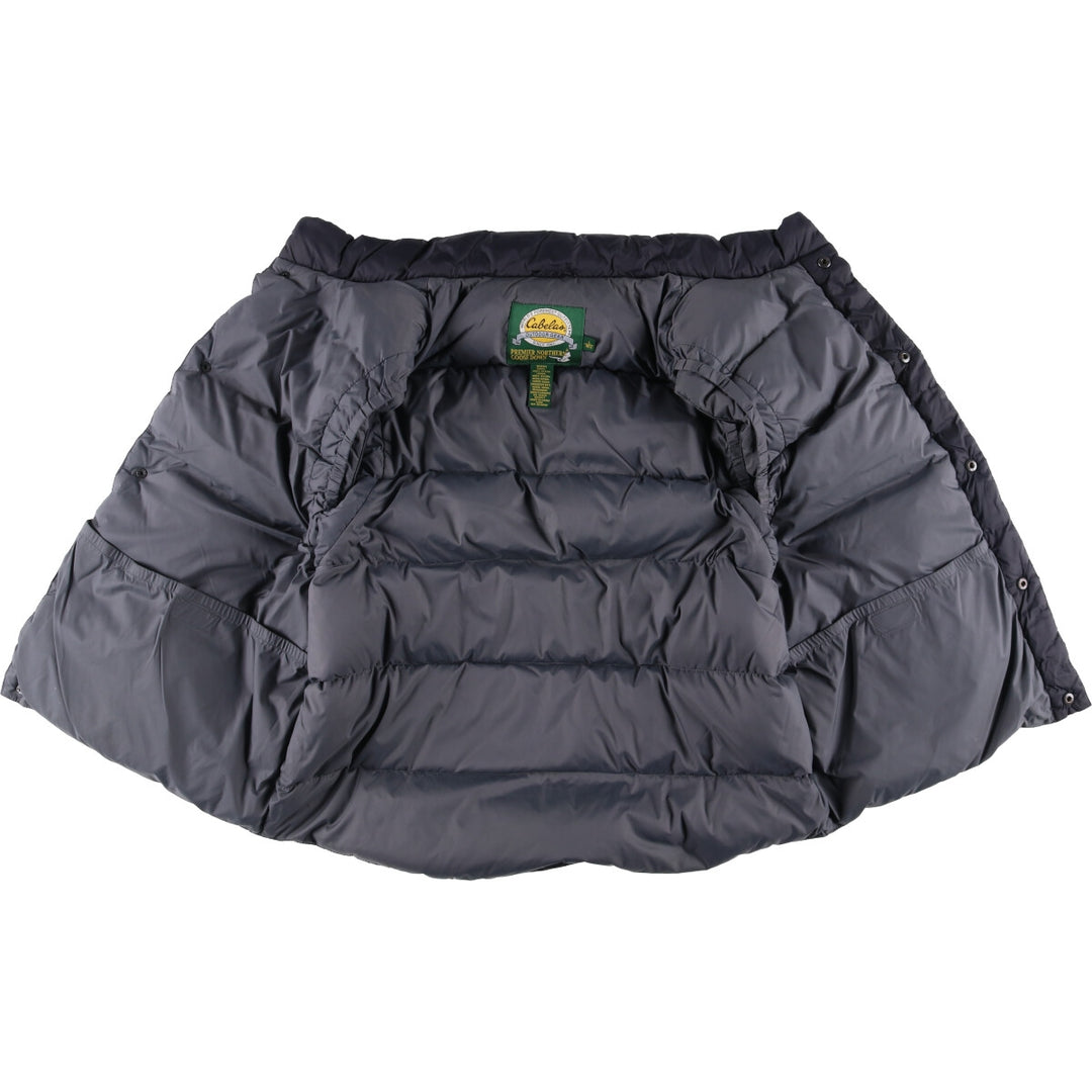 90s-00'S Cabelas Vintage Goose Down Vest, Men's Size L Nylon black type Vintage Second Hand