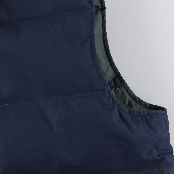 90s-00'S Vintage Eddie Bauer Goose Down Vest, Men's Size L polyester navy blue type Vintage Second Hand