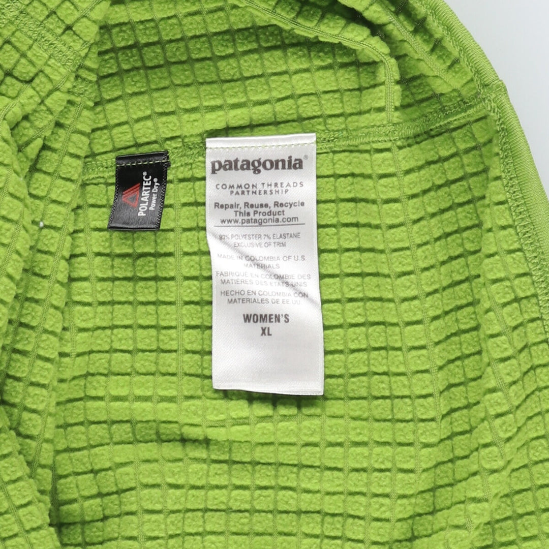 Patagonia Regulator R1 Pullover, 40118SP16, Half-Zip Fleece Pullover, Women's, Size XL polyester green type yellow green Vintage Second Hand