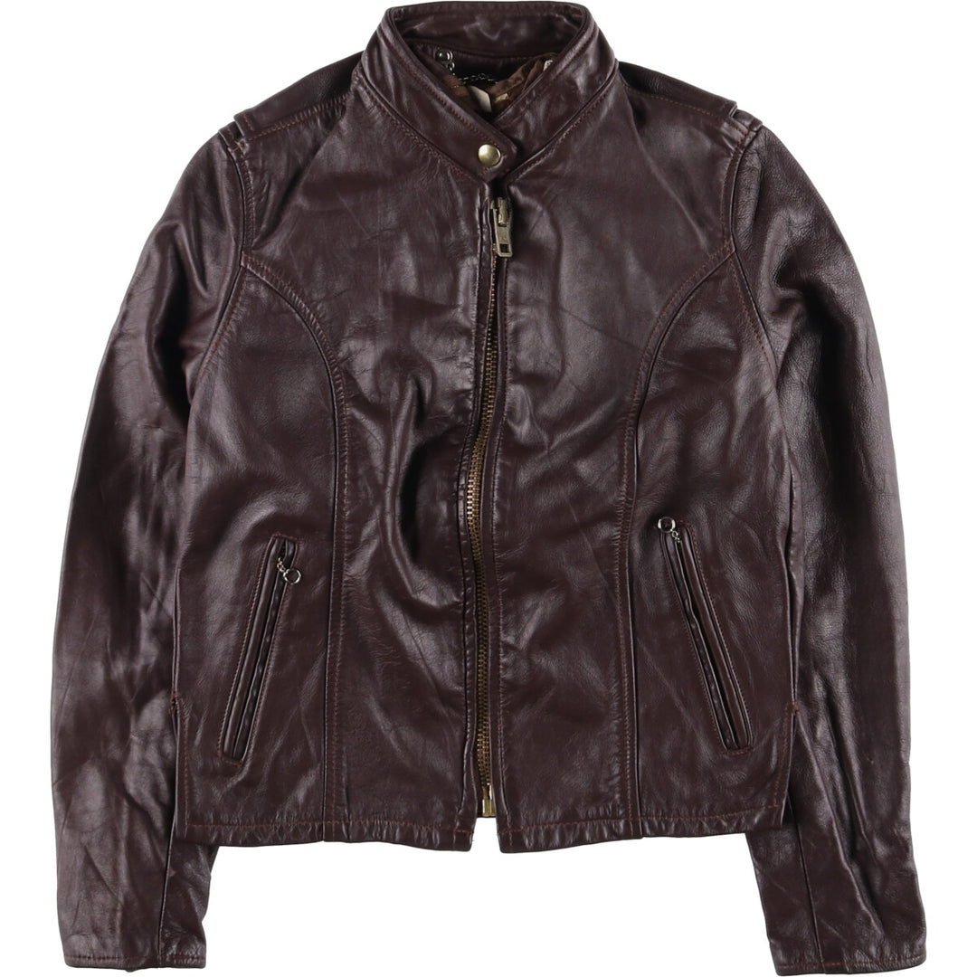 Vintage 1970'S single rider jacket, made in the USA, size M, women's genuine leather burgundy type Vintage Second Hand