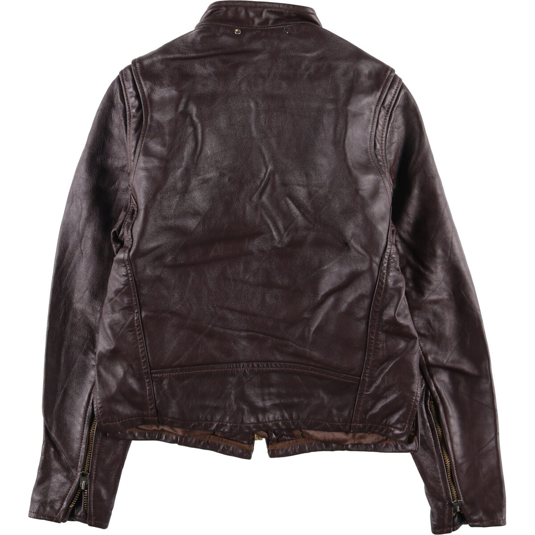 Vintage 1970'S single rider jacket, made in the USA, size M, women's genuine leather burgundy type Vintage Second Hand